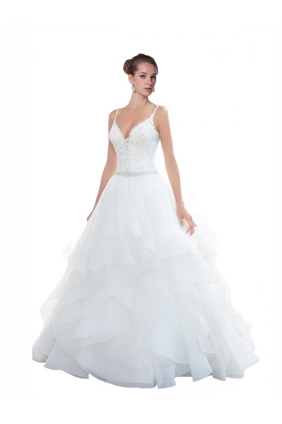Outlet Blanc Princesse Bretelles spaghetti Tulle Plage Robes de mariée