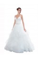 Outlet Blanc Princesse Bretelles spaghetti Tulle Plage Robes de mariée