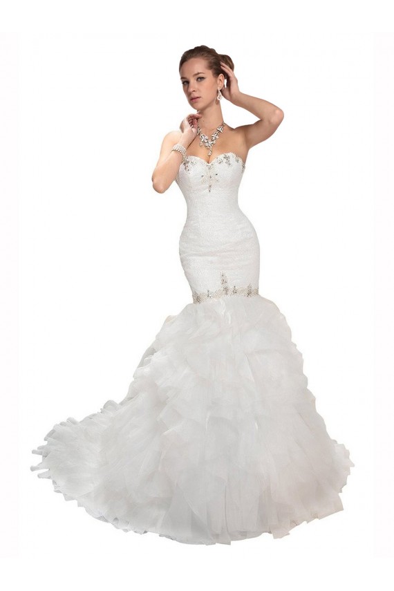 Outlet Blanc Sirène Tulle Robes de mariée