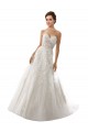 Outlet Blanc Trapèze Tulle Dentelle Robes de mariée