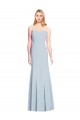 Outlet Bleu ciel clair Trompette Sans bretelle Crêpe Stretch Longue Robes demoiselle d'honneur / Robes de bal