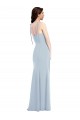 Outlet Bleu ciel clair Trompette Sans bretelle Crêpe Stretch Longue Robes demoiselle d'honneur / Robes de bal