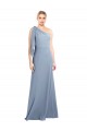 Outlet Bleu fumée Fourreau Crêpe Stretch Longue Formelles Robes demoiselle d'honneur / Robes de soirée / Robes de bal