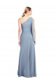 Outlet Bleu fumée Fourreau Crêpe Stretch Longue Formelles Robes demoiselle d'honneur / Robes de soirée / Robes de bal
