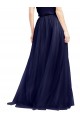 Outlet Bleu marine 21 Trapèze Licou Col Haut Tulle Longue Robes demoiselle d'honneur