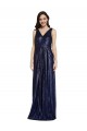Outlet Bleu marine foncé Fourreau Col V Paillette Longue Formelles Robes demoiselle d'honneur / Robes de soirée / Robes de bal
