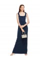 Outlet Bleu marine foncé Fourreau Scoop Crêpe Stretch Longue Formelles Robes demoiselle d'honneur / Robes de soirée / Robes de bal