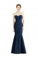 Outlet Bleu marine foncé Sirène Satiné Longue Robes demoiselle d'honneur