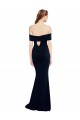 Outlet Bleu marine foncé Sirène Épaule Dénudée Crêpe Stretch Longue Formelles Robes demoiselle d'honneur / Robes de soirée / Robes de bal