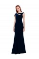 Outlet Bleu marine foncé Sirène Épaule Dénudée Crêpe Stretch Longue Formelles Robes demoiselle d'honneur / Robes de soirée / Robes de bal