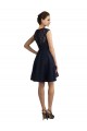 Outlet Bleu marine foncé Trapèze Col V Dentelle Courte Robes demoiselle d'honneur / Robes de cocktail