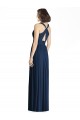 Outlet Bleu marine foncé Trapèze Col V Mousseline Longue Robes demoiselle d'honneur