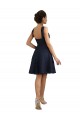 Outlet Bleu marine foncé Trapèze Dentelle Courte Robes demoiselle d'honneur / Robes de cocktail