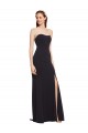 Outlet Bleu marine foncé Trapèze Sans bretelle Crêpe Stretch Longue Formelles Robes demoiselle d'honneur / Robes de soirée / Robes de bal