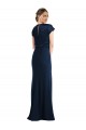 Outlet Bleu marine foncé Trompette Épaule Dénudée Crêpe Stretch Longue Formelles Robes demoiselle d'honneur / Robes de soirée / Robes de bal