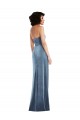 Outlet Bleu poussiéreux Fourreau Sans bretelle Velours Stretch Longue Formelles Robes demoiselle d'honneur / Robes de soirée / Robes de bal