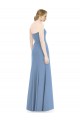 Outlet Bleu poussiéreux Sirène Sans bretelle Mousseline Longue Robes demoiselle d'honneur
