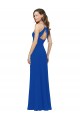 Outlet Bleu roi Trapèze Bretelles spaghetti Col V Mousseline Longue Robes demoiselle d'honneur