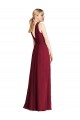 Outlet Bleu roi Trapèze Licou Mousseline Longue Robes demoiselle d'honneur