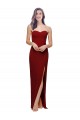 Outlet Bordeaux Fourreau Crêpe Stretch Longue Formelles Robes demoiselle d'honneur / Robes de soirée / Robes de bal