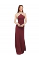 Outlet Bordeaux Fourreau Licou Mousseline Longue Robes demoiselle d'honneur