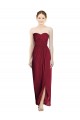 Outlet Bordeaux Fourreau Mousseline Longue Robes demoiselle d'honneur