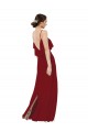 Outlet Bordeaux Fourreau Scoop Mousseline Longue Robes demoiselle d'honneur
