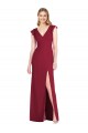 Outlet Bordeaux Sirène Col V Mousseline Longue Robes demoiselle d'honneur