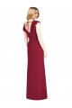 Outlet Bordeaux Sirène Col V Mousseline Longue Robes demoiselle d'honneur