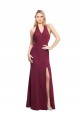 Outlet Bordeaux Sirène Licou Mousseline Longue Robes demoiselle d'honneur