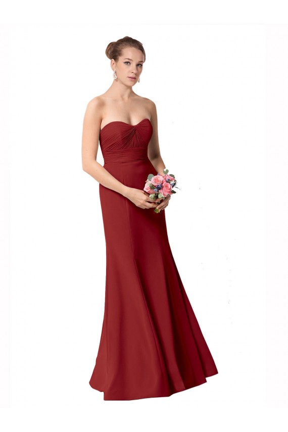 Outlet Bordeaux Sirène Mousseline Longue Robes demoiselle d'honneur