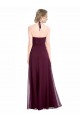 Outlet Bordeaux Trapèze Bretelles spaghetti Mousseline Longue Robes demoiselle d'honneur