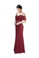 Outlet Bordeaux Trapèze Bretelles spaghetti Mousseline Longue Robes demoiselle d'honneur