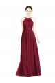 Outlet Bordeaux Trapèze Licou Mousseline Longue Robes demoiselle d'honneur