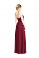 Outlet Bordeaux Trapèze Licou Mousseline Longue Robes demoiselle d'honneur