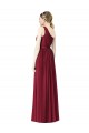 Outlet Bordeaux Trapèze Mousseline Longue Robes demoiselle d'honneur