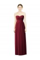 Outlet Bordeaux Trapèze Mousseline Longue Robes demoiselle d'honneur