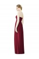 Outlet Bordeaux Trapèze Mousseline Longue Robes demoiselle d'honneur