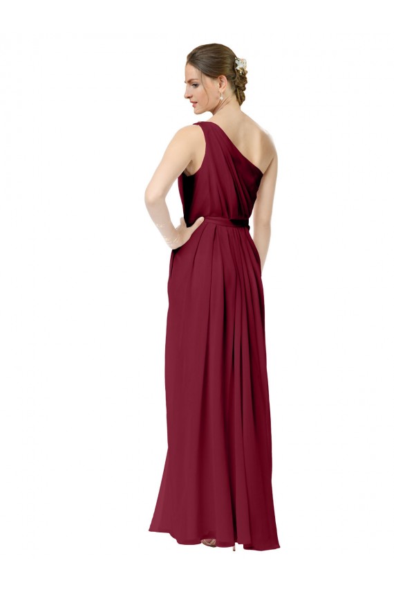 Outlet Bordeaux Trapèze Mousseline Longue Robes demoiselle d'honneur