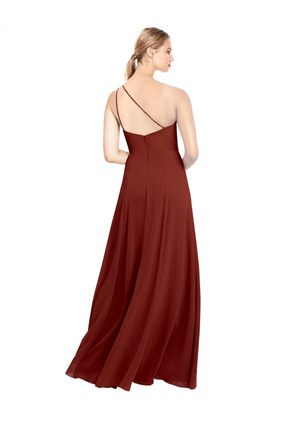 Outlet Bordeaux Trapèze Mousseline Longue Robes demoiselle d'honneur