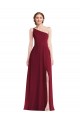 Outlet Bordeaux Trapèze Mousseline Longue Robes demoiselle d'honneur