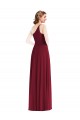 Outlet Bordeaux Trapèze Mousseline Longue Robes demoiselle d'honneur