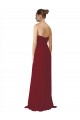 Outlet Bordeaux Trapèze Sans bretelle Mousseline Longue Robes demoiselle d'honneur