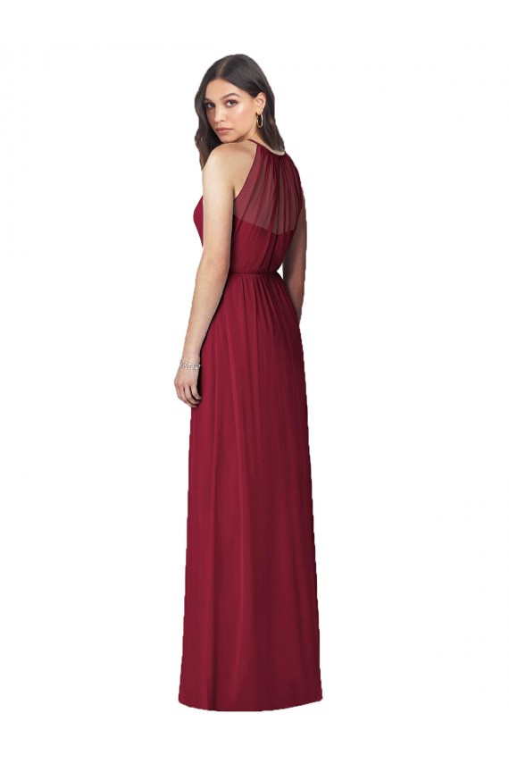 Outlet Bordeaux Trompette Licou Mousseline Longue Robes demoiselle d'honneur