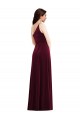 Outlet Bordeaux Trompette Velours Stretch Longue Robes demoiselle d'honneur / Robes de bal