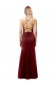 Outlet Bordeaux foncé Sirène Licou Col Haut Crêpe Stretch Longue Formelles Robes demoiselle d'honneur / Robes de soirée / Robes de bal