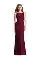 Outlet Bordeaux foncé Trompette Bateau Crêpe Stretch Longue Robes demoiselle d'honneur
