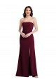 Outlet Bordeaux foncé Trompette Sans bretelle Crêpe Stretch Longue Robes demoiselle d'honneur / Robes de bal