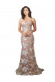 Outlet Champagne Sirène Col V Balayage train Dentelle Robes de mariée