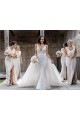 Outlet Champagne Trapèze Col V Mousseline Longue Robes demoiselle d'honneur